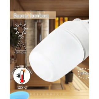 Banyo ve sauna için lamba,beyaz (E27)