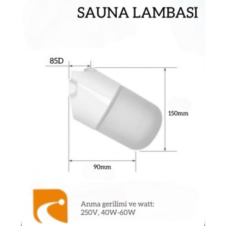 Banyo ve sauna için lamba,beyaz (E27)
