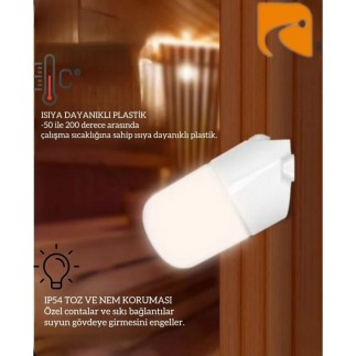 Banyo ve sauna için lamba, Beyaz (E27)