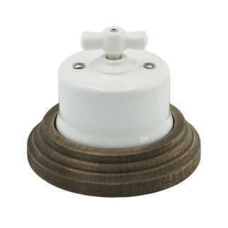 Porselen Yuvarlak Anahtarlar, Sıva Üstü, Beyaz