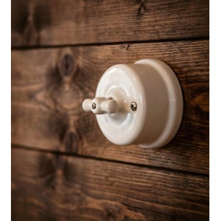 Porselen Yuvarlak Anahtarlar, Sıva Üstü, Beyaz