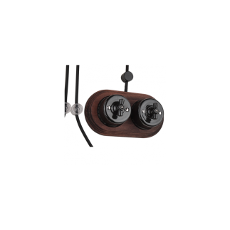 Porselen Yuvarlak Anahtarlar, Sıva Üstü, Siyah