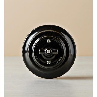 Porselen Yuvarlak Anahtarlar Sıva Altı , Siyah