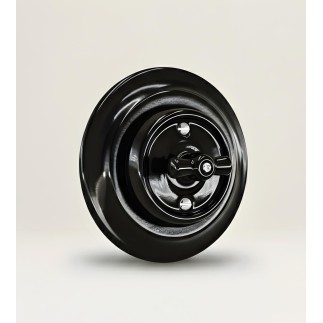 Porselen Yuvarlak Anahtarlar Sıva Altı , Siyah