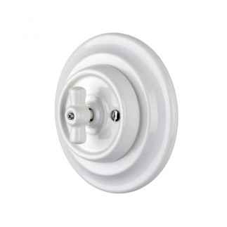 Porselen Yuvarlak Anahtarlar Sıva Altı , Beyaz