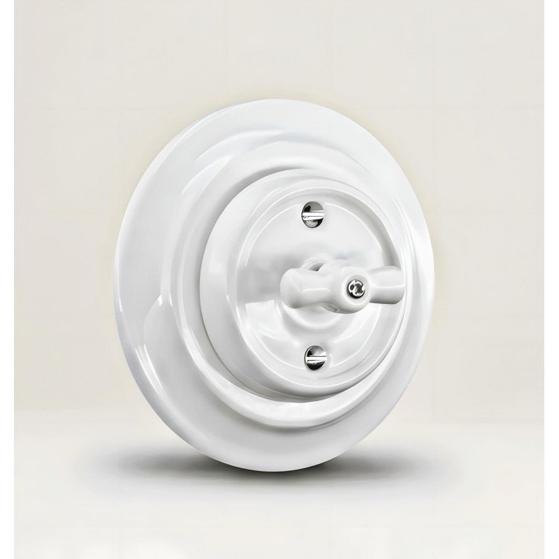 Porselen Yuvarlak Anahtarlar Sıva Altı , Beyaz