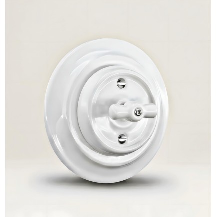 Porselen Yuvarlak Anahtarlar Sıva Altı , Beyaz