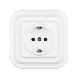 Porselen Kare Priz Beyaz