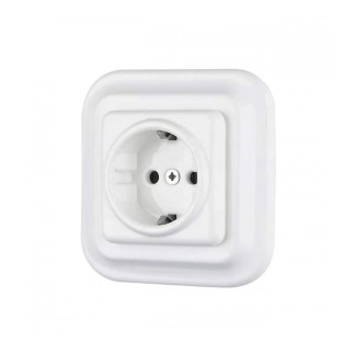 Porselen Kare Priz Beyaz
