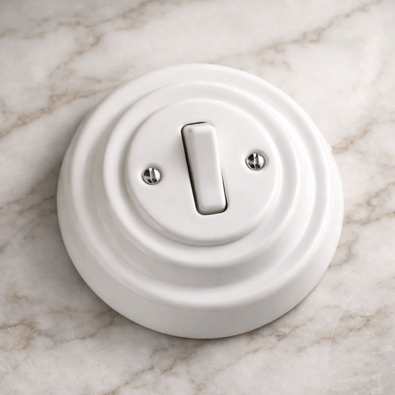 Porselen Tuşlu Anahtarlar, Beyaz (Butonlu)