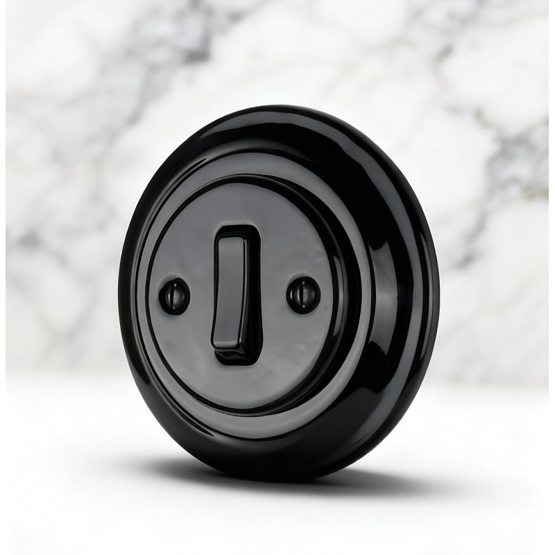 Porselen Tuşlu Anahtarlar, Siyah (Butonlu)