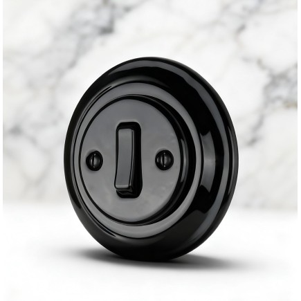 Porselen Tuşlu Anahtarlar, Siyah (Butonlu)