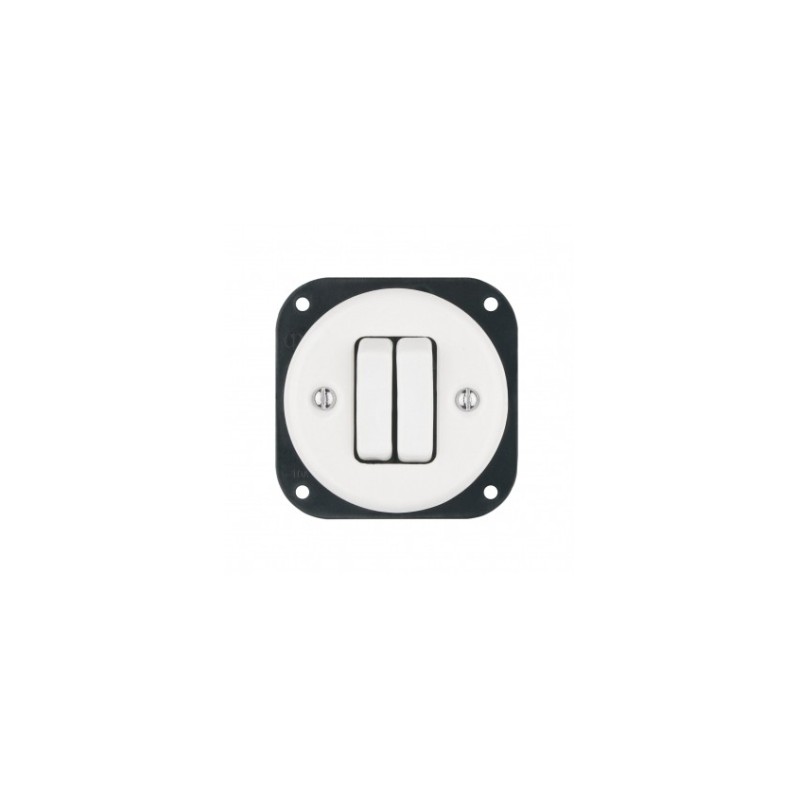 Porselen Tuşlu Anahtarlar 2 Tuşlu, Beyaz