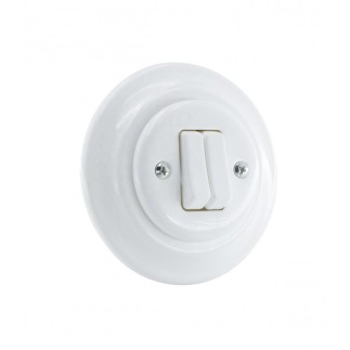 Porselen Tuşlu Anahtarlar 2 Tuşlu, Beyaz