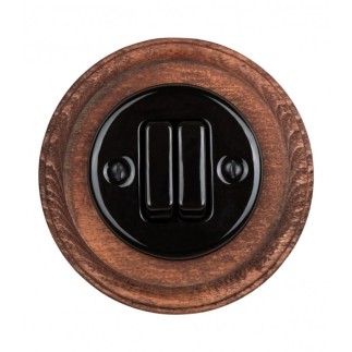 Porselen Tuşlu Anahtarlar 2 Tuşlu, Siyah