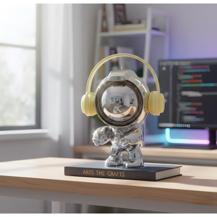 Dekoratif Astronot Heykelcik Sarı