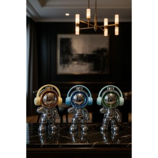 Dekoratif Astronot Heykelcik Mavi