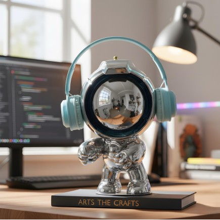 Dekoratif Astronot Heykelcik Mavi