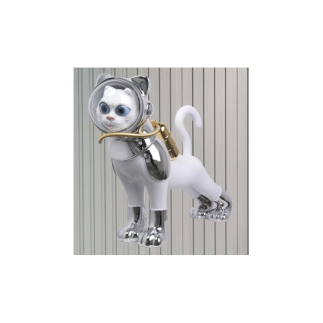 Dekoratif Kedi Heykelcik Beyaz