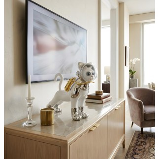 Dekoratif Kedi Heykelcik Beyaz