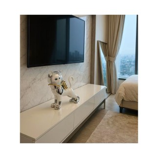 Dekoratif Kedi Heykelcik Beyaz