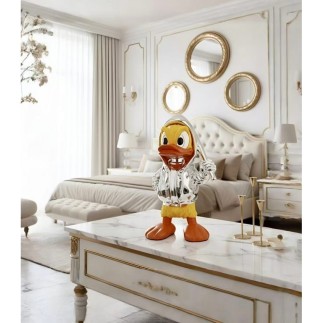 Orta Dekoratif Duck Heykelcik Gümüş renk