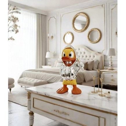 Orta Dekoratif Duck Heykelcik Gümüş renk
