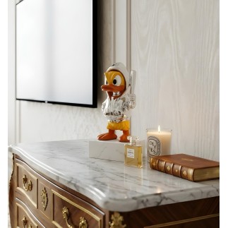 Dekoratif Duck Küçük Heykelcik gümüş renk