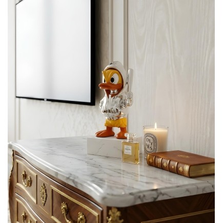 Dekoratif Duck Küçük Heykelcik gümüş renk