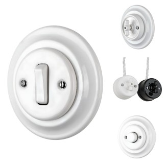 Porselen Yuvarlak Çerçeveler 1 Gözlü Sıva Altı