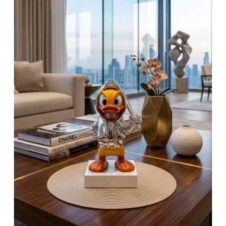 Dekoratif Duck Küçük Heykelcik gümüş renk