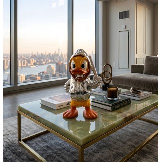 Dekoratif Duck Küçük Heykelcik gümüş renk