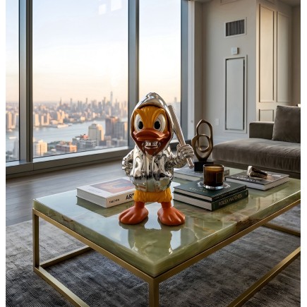 Dekoratif Duck Küçük Heykelcik gümüş renk