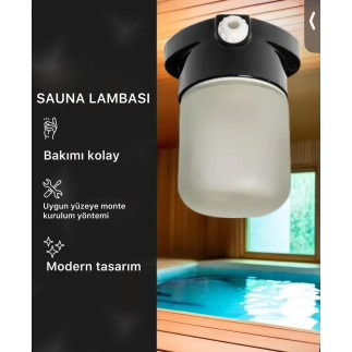 Banyo ve sauna için lamba, Siyah (E27)
